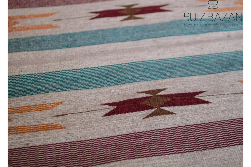Tapete Oaxaca colorido 150cms largo x 80cms ancho (5ft x 2.6ft) - Imagen 3