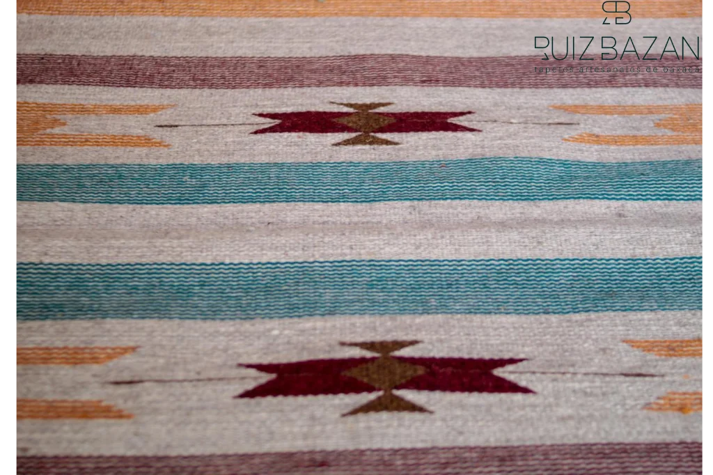 Tapete Oaxaca colorido 150cms largo x 80cms ancho (5ft x 2.6ft) - Imagen 2