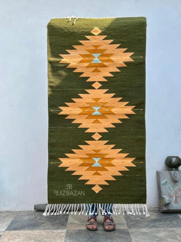 Tapete Diamante Verde  150cms largo x 80cms ancho (5ft x 2.6ft)
